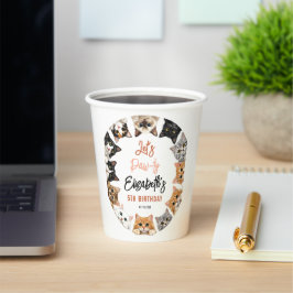Let's Pawty Cat 5th Birthday | Custom Birthday Kid Pappbecher