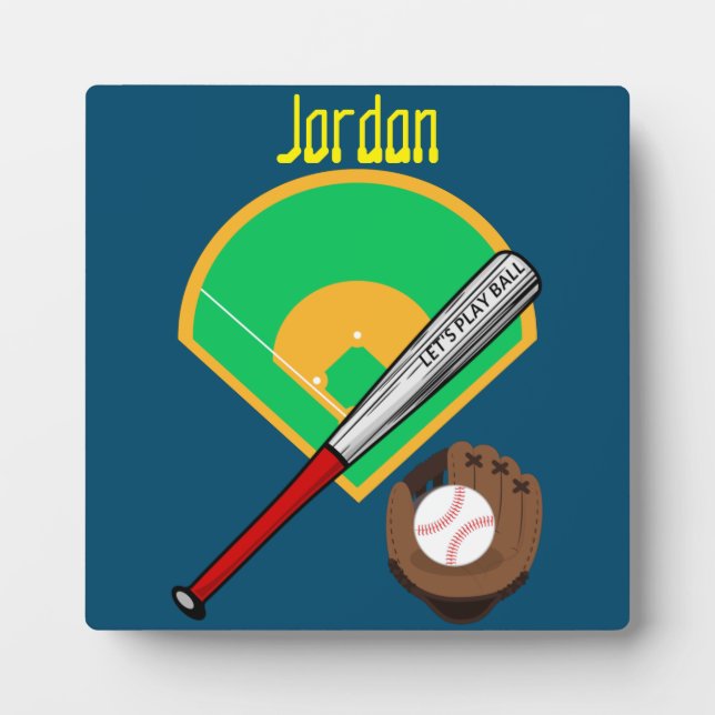 "Let's Play Ball" Baseball   Fotoplatte (Vorderseite)