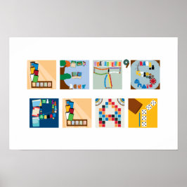 "Let's Play" Board Game Alphabet Poster