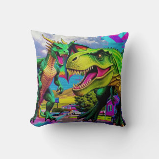 Lets Play - Green Dragon and Dinosaur Kissen