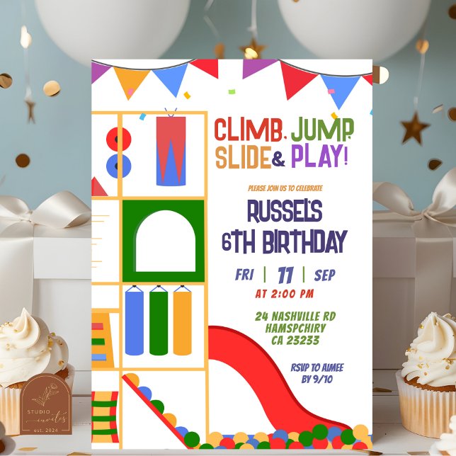 Let's Play Indoor Playground Birthday Invitation Einladung (Von Creator hochgeladen)