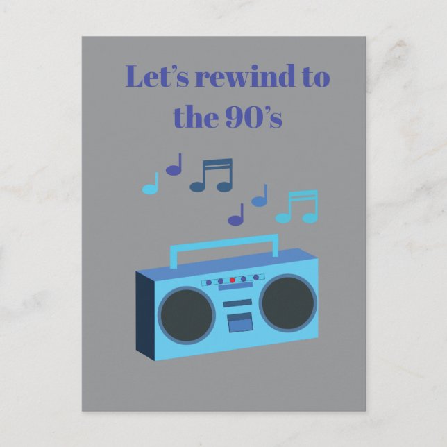Let's rewind to the 90's postkarte (Vorderseite)