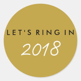 "Let's ring in" Silvestersticker Runder Aufkleber