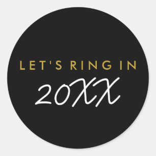 "Let's ring in" Silvestersticker Runder Aufkleber