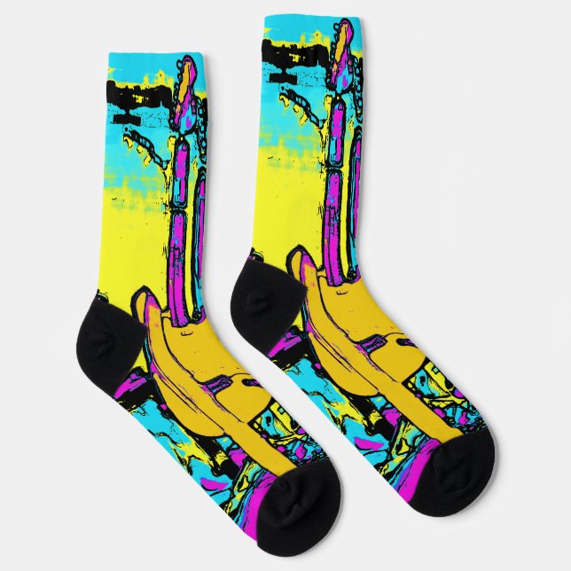 Let's Rock and Roll - Socks für Musikinstrumente Socken (Rechts)
