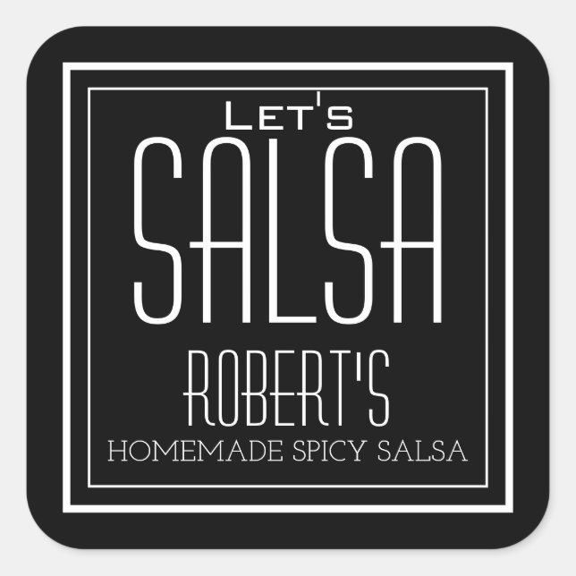 "Let's Salsa" Étiquette de salsa maison personnali (Devant)