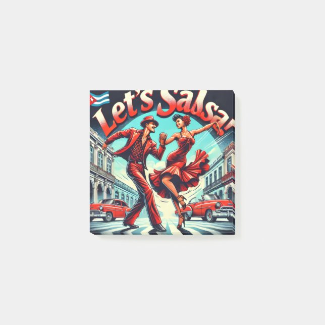 Lets Salsa ,Latin Dancing Post-it Klebezettel (Vorderseite)