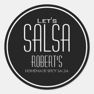 "Let's Salsa" Personalisiertes, hausgemachte Salsa Runder Aufkleber