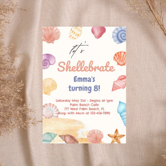 Let's Shellabrate Beach Theme Birthday Einladung