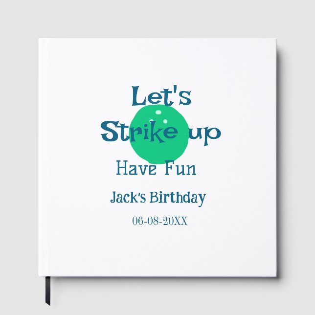Let's strike up have fun green ball birthday name  gästebuch (Vorderseite)