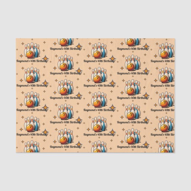 Let's Strike Up Some Fun Bowling Birthday Party Seidenpapier (Vorderseite)
