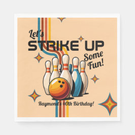 Let's Strike Up Some Fun Bowling Birthday Party Serviette