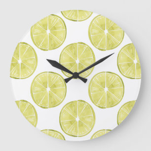 Let's Taco About It   Lime Pattern Große Wanduhr