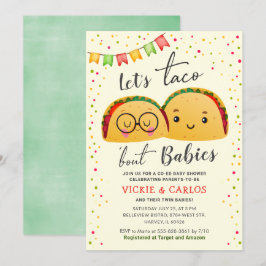 Let's Taco Bout Babies Co-ed Twin Baby Shower Einladung