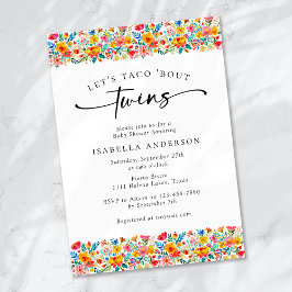 Let's Taco 'Bout Twins Floral Fiesta Baby Shower Einladung