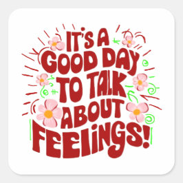 Let's talk about feelings quadratischer aufkleber