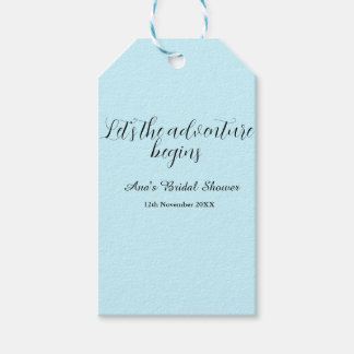 lets the adventure begins bridal shower add name d geschenkanhänger