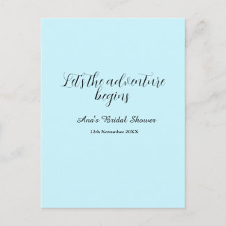 lets the adventure begins bridal shower add name d postkarte