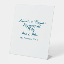 lets the adventure begins engagement party name da sockelschild