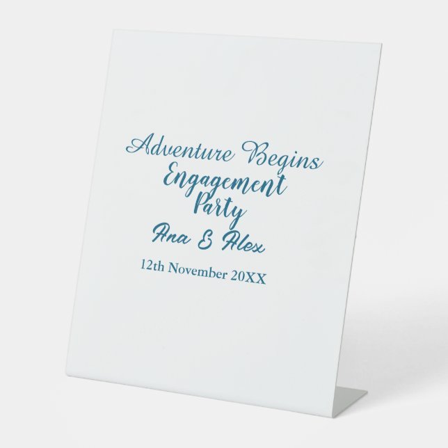 lets the adventure begins engagement party name da sockelschild (Vorderseite)