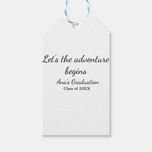 lets the adventure begins graduation class of 20XX Geschenkanhänger (Vorderseite)