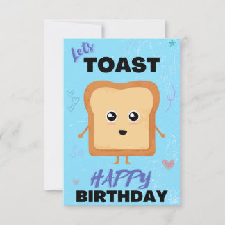 Lets Toast Blue Happy Birthday carte de voeux