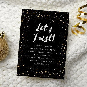 Let's Toast   New Year's Eve Party Invitation