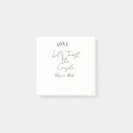 Let's toast the couple engagement wedding party ye post-it klebezettel