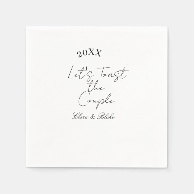 Let's toast the couple engagement wedding party ye serviette (Vorderseite)
