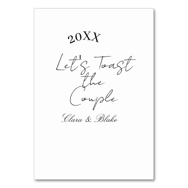 Let's toast the couple engagement wedding party ye tischnummer (Vorderseite)