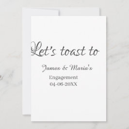 Let's toast to engagement party name date elegant  einladung