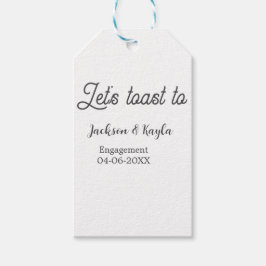 Let's toast to engagement party name date elegant  geschenkanhänger