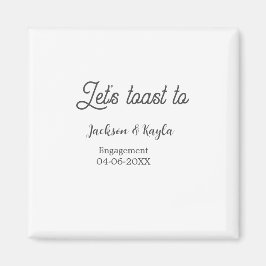 Let's toast to engagement party name date elegant  magnet