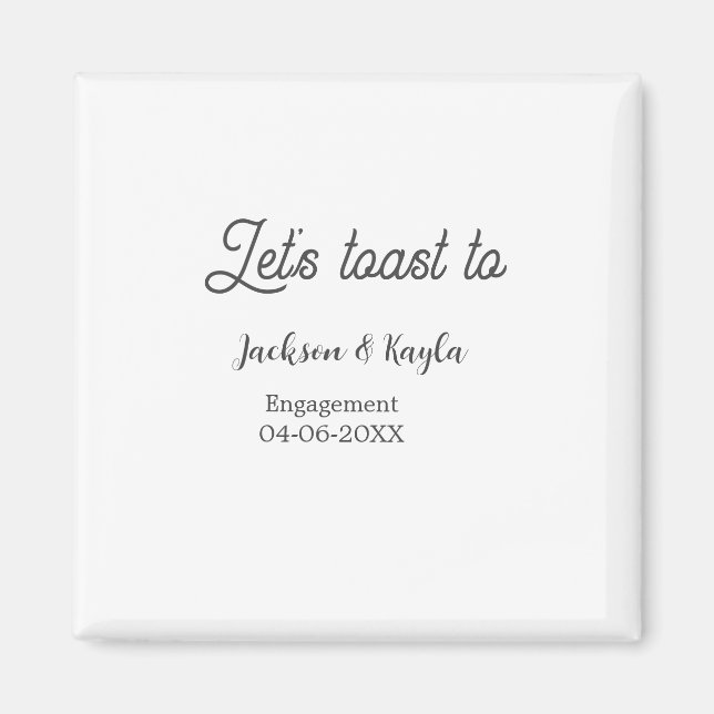 Let's toast to engagement party name date elegant  magnet (Vorne)