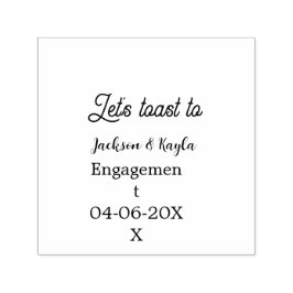 Let's toast to engagement party name date elegant  permastempel