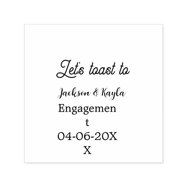 Let's toast to engagement party name date elegant  permastempel (Design)