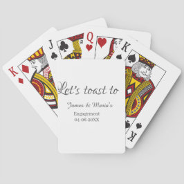 Let's toast to engagement party name date elegant  spielkarten