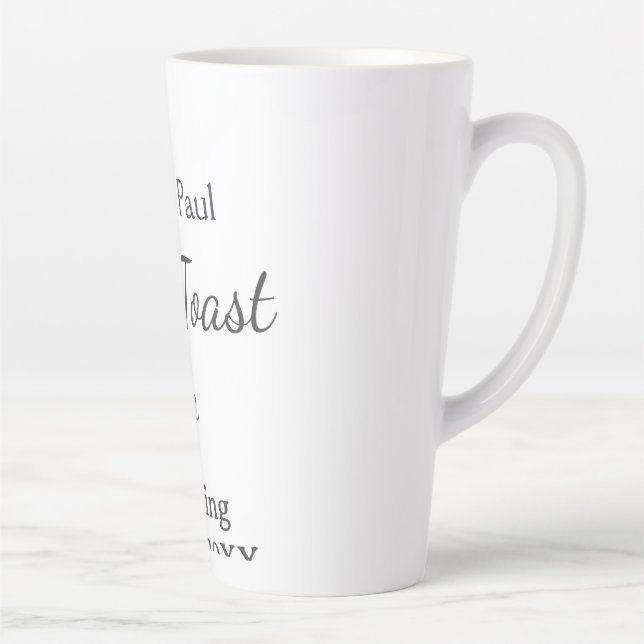 Let's toast to wedding add name date simple couple milchtasse (Rechts)