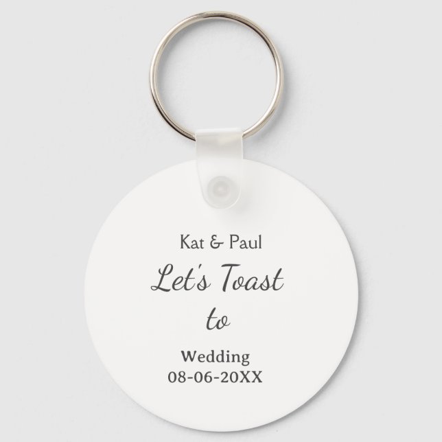 Let's toast to wedding add name date simple couple schlüsselanhänger (Vorderseite)