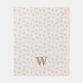 Letted Cattle Brand Tan Fleecedecke