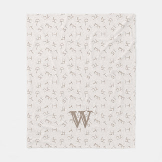 Letted Cattle Brand Tan Fleecedecke