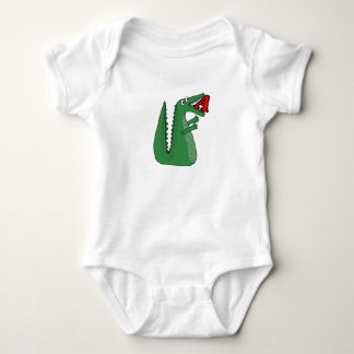 Letter A Alligator Baby Bodysuit. Süße Tier Alp Baby Strampler