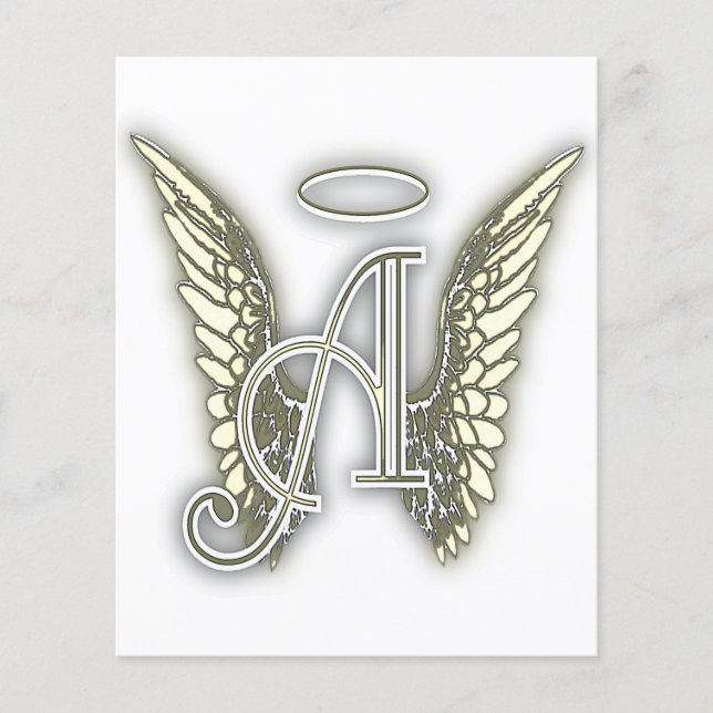 Letter A - Angel AlphabetInitial Letter Wings Halo Flyer (Vorne)
