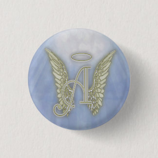 Letter A Angel Monogramm Button