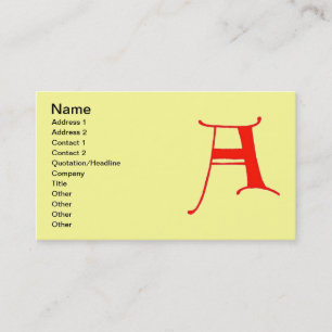 Letter A Business Card Visitenkarte