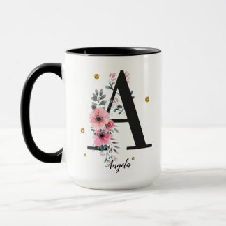 Letter A custom name Tasse