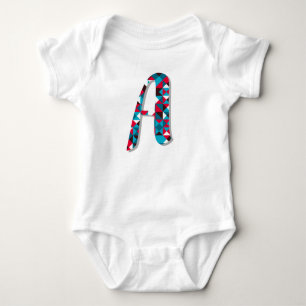 Letter A Geometric Baby Bodysuit - Modern Monogram Strampler