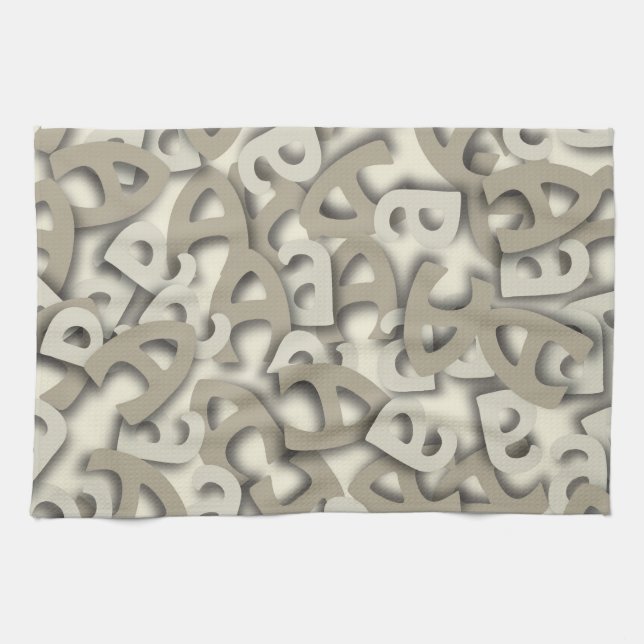 Letter A Gray Handtuch (Horizontal)