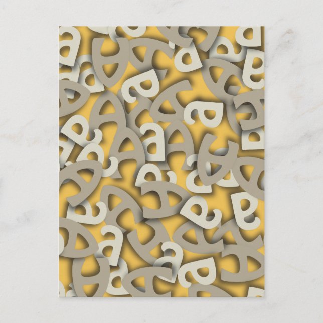 Letter A Gray Postkarte (Vorderseite)