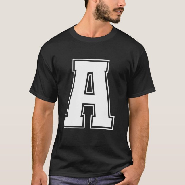 Letter A Hauptstadt Alphabet Monogram Initial Name T-Shirt (Vorderseite)
